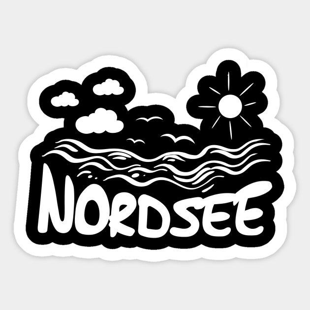 Ich liebe die Nordsee Nordsee Design Sticker TeePublic